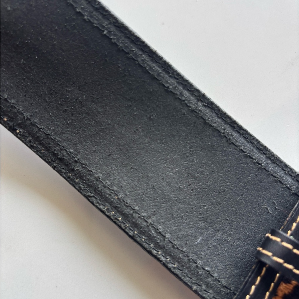 Vintage Neiman Marcus M in Italy, Leather Leopard Print Belt Size M, 33” - Picture 9 of 9